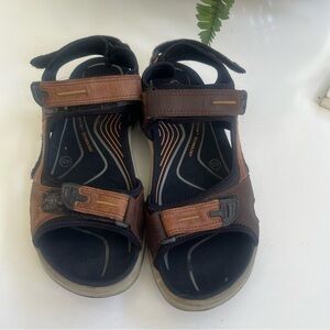 Ecco Receptor Yukatan Men’s Sandals Brown leather Size 11/11.5 EU 45 Outdoor